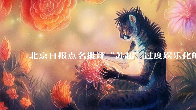 北京日报点名批评“苏超”过度娱乐化的动机是什么？